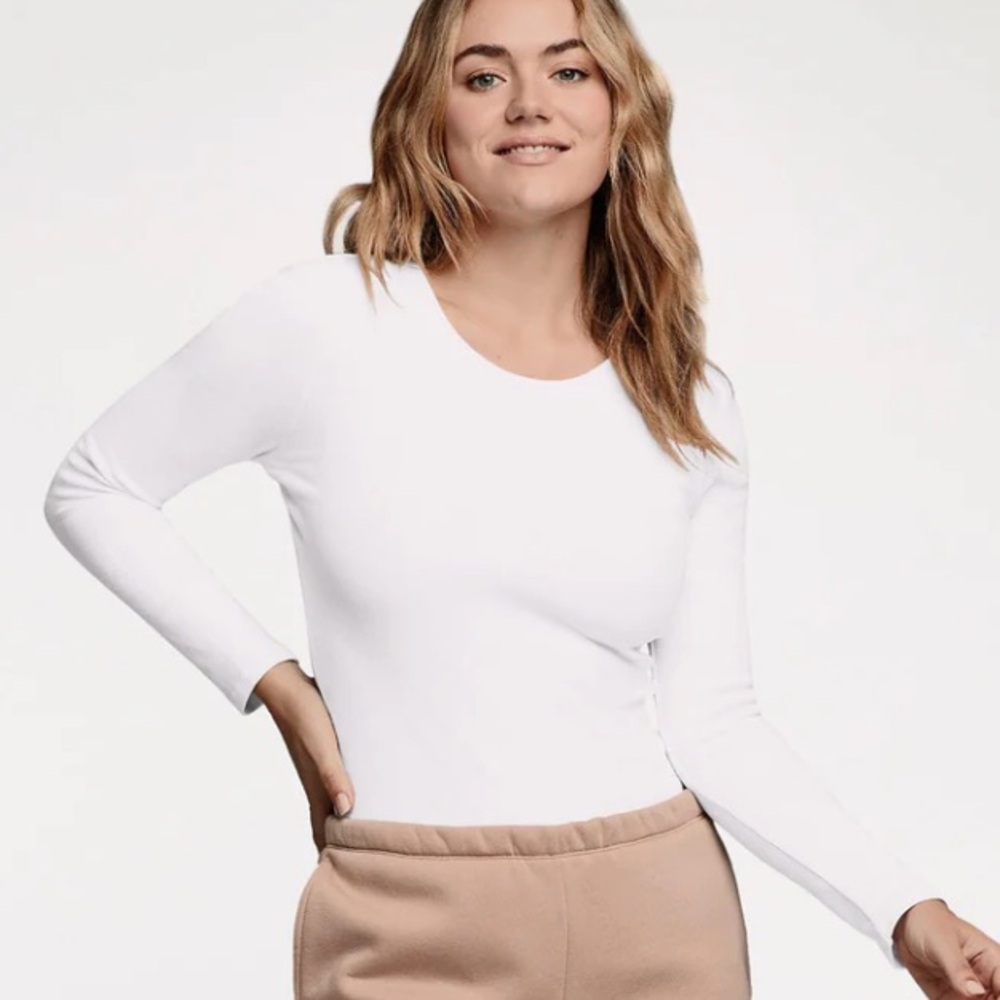 nuuds white ribbed long sleeve bodysuit